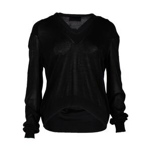 Givenchy V-neck Sweater in Black Cotton